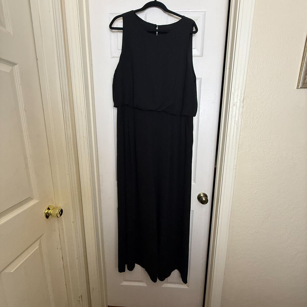 Vince Camuto Black Sleeveless Maxi Dress Size 16 Layered Overlay Elegant